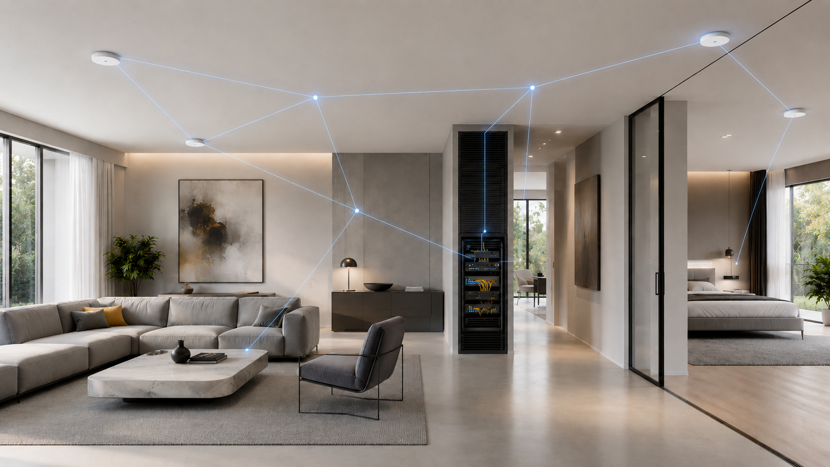 Rede Wi-Fi residencial com cobertura distribuída